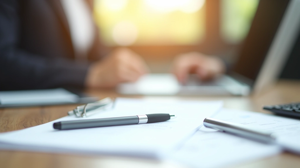 Pracovní stůl s notebookem, tužkou a papíry věnovanými daňovému plánování